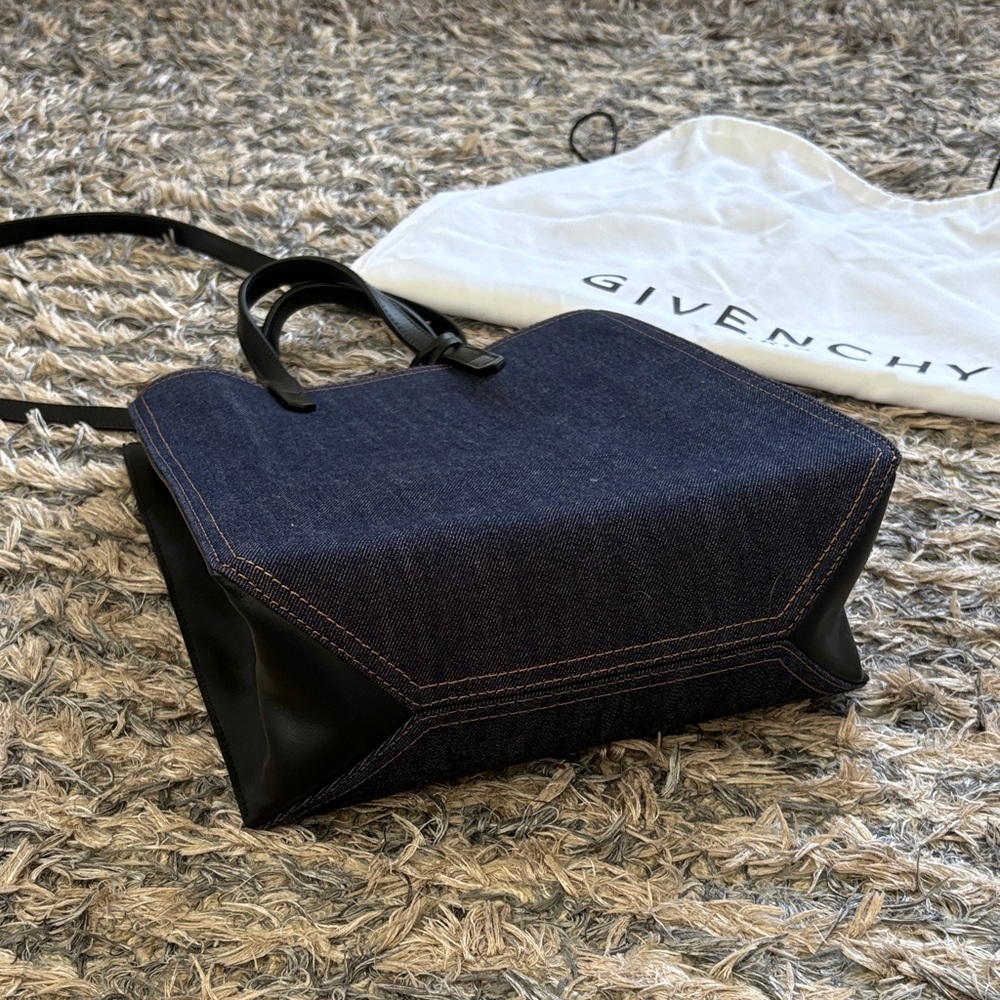 Givenchy Star Denim Leather Tote, Leather Handles, Removable Strap + Zip Pouch - Picture 2 of 15